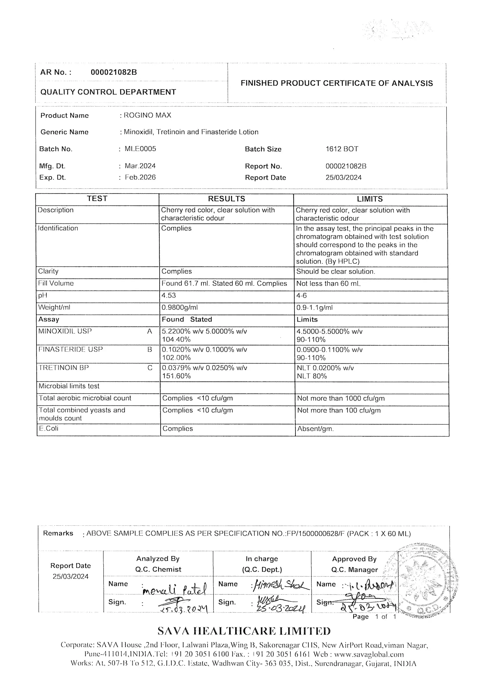 ロギノマックス鑑定書